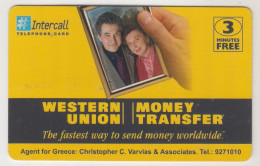 GREECE - Western Union 1 , Intercall Prepaid Card ,3 M, Used - Griechenland