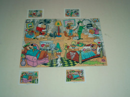 1996 Ferrero - Kinder Surprise - K96 111, 112, 113 & 114 Yogi Bear Making A Movie - Puzzles + 4 BPZ's - Monoblocs