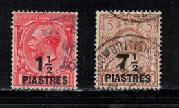 Offices In Turkey (Levant) Scott # 56, 59 Used - KGV - Levante Britannico