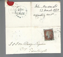 58038)  Great Britain  Postmark Cancel 1850 Front Only - Storia Postale