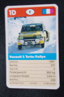 Trading Cards - ( 6 X 9,2 Cm ) Voiture De Rallye / Ralye's Car - Renault 5 Turbo Rallye - France - N°1D - Engine