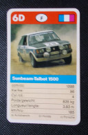 Trading Cards - ( 6 X 9,2 Cm ) Voiture De Rallye / Ralye's Car - Sunbeam Talbot 1500 - France - N°6D - Motores