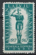 LETTLAND Latvia GENERALA GOPPERS FONDS 1967  VIGNETTE SCOUTS Pfadfinder CINDERELLA SCOUTING LATVJU JAUNATNEI - Unused Stamps