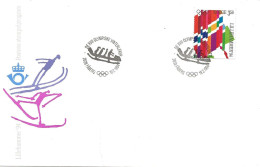 Norway Norge 1994 Winter Olympics, Lillehammer - Flags Mi 1146    With Four Bob Cancelled Fåberg 19.2.94 - Covers & Documents