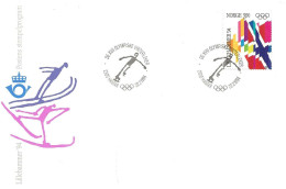 Norway Norge 1994 Winter Olympics, Lillehammer -  Flags Mi 1145 Special Cover Skating CancelledHamar 22.2.94 - Briefe U. Dokumente