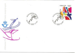 Norway Norge 1994 Winter Olympics, Lillehammer -  Flags Mi 1145 Special Cover Skating Cancelled Hamar 13.2.94 - Lettres & Documents