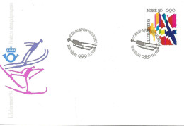 Norway Norge 1994 Winter Olympics, Lillehammer -  Flags Mi 1145  Special Cover Sledding  Cancelled Fåberg 13.2.94 - Briefe U. Dokumente