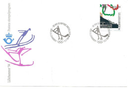 Norway Norge 1994 Winter Olympics, Lillehammer - Flags Mi 1148    Ice Hockey Cancelled Lillehammer 12.2.94 FDC - Briefe U. Dokumente