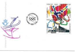 Norway Norge 1994 Winter Olympics, Lillehammer - Flags Mi 1145-1148   FDC - Briefe U. Dokumente