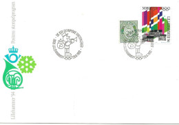 Norway Norge 1993 Winter Olympics, Lillehammer - Flags Mi 1105 Special Cover - Special Cancellation Lillehammer 26.6.93 - Brieven En Documenten