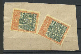 HUNGARY 1923, 2 Revenue Stamps, Unused, On Piece - Fiscaux