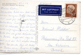 65977 - Bund - 1959 - 60Pfg Heuss II EF A LpAnsKte BAD NEUSTADT > Brasilien - Cartas & Documentos