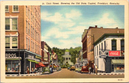 Kentucky Frankfort St Clair Street Showing The Old State Capitol Coca Cola Sign Curteich - Frankfort