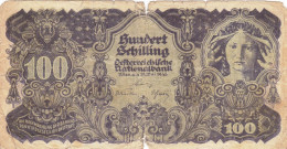 Austria 100 Schilling 1945 G-VG P-118 "free Shipping Via Registered Air Mail" - Autriche