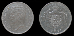 Belgium Albert I 20 Frank (4belga) 1932VL-pos A. - 20 Francs & 4 Belgas