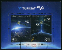 Türkiye 2021 Mi 4638-4639 Launch Of Türksat 5A | Satellites, Outer Space [Block 210] - Oblitérés