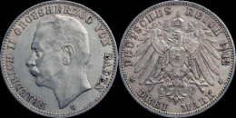 Germany Baden 3 Mark 1912G Friedrich II - 2, 3 & 5 Mark Argento