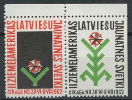  Latvia  1962, Copera Fonds, Exile, Pairs  Pfadfinder Reklamemarke VIGNETTE CINDERELLA SCOUTS SCOUTING - Unused Stamps