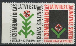  Latvia  1962, Copera Fonds, Exile, Pairs  Pfadfinder Reklamemarke VIGNETTE CINDERELLA SCOUTS SCOUTING - Ongebruikt