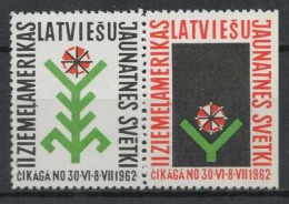  Latvia  1962, Copera Fonds, Exile, Pairs  Pfadfinder Reklamemarke VIGNETTE CINDERELLA SCOUTS SCOUTING - Unused Stamps