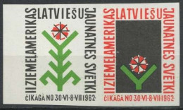 IMPERF Latvia  1962, Copera Fonds, Exile, Pairs  Pfadfinder Reklamemarke VIGNETTE CINDERELLA SCOUTS SCOUTING - Ungebraucht