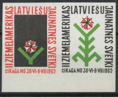 IMPERF Latvia  1962, Copera Fonds, Exile, Pairs  Pfadfinder Reklamemarke VIGNETTE CINDERELLA SCOUTS SCOUTING - Ungebraucht