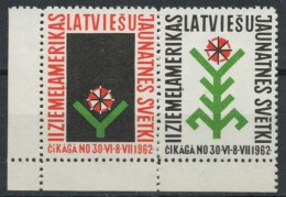  Latvia 1962, Copera Fonds, Exile, Pairs  Pfadfinder Reklamemarke VIGNETTE CINDERELLA SCOUTS SCOUTING - Nuovi