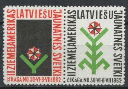  Latvia  1962, Copera Fonds, Exile, Pairs  Pfadfinder Reklamemarke VIGNETTE CINDERELLA SCOUTS SCOUTING - Neufs