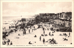 New Jersey Atlantic City Beach And Boardwalk South From Young's Pier Albertype - Atlantic City