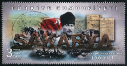 Türkiye 2021 Mi 4666 Battle Of Sakarya, Centenary | ATATÜRK, Flag, Map, Pitched Battle, Horse | Left Top Corner - Gebraucht