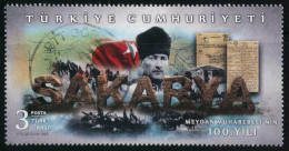 Türkiye 2021 Mi 4666 Battle Of Sakarya, Centenary | ATATÜRK, Flag, Map, Pitched Battle, Horse | Left Top Corner - Oblitérés