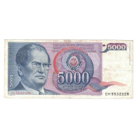 Billet, Yougoslavie, 5000 Dinara, 1985, 1985-05-01, KM:93a, TTB - Yougoslavie