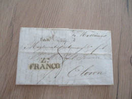 Collection Basses Pyrénées LETTRE Espagne Espana Par Oleron Franco Zaragoza Z A 26/06/1824 Pour Oloron - ...-1850 Voorfilatelie