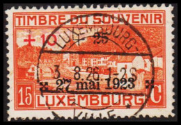 1923. LUXEMBOURG. TIMBRE DE SOUVENIR 15 C Overprinted +10 + 25 27 Mai 1923. Luxus Cancelled L... (Michel 145) - JF532654 - Usati