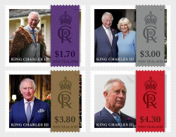 NEW ZEALAND 2023 His Majesty King Charles III A New Reign Camilla, Queen Consort Set Of 4v MNH (**) - Ungebraucht