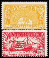 1954. AUSTRALIAN ANTARCTIC TERRITORY. ANTARCTICA EXPEDITION 1954. 2 Stamps Never Hinged. Unusual.  - JF532905 - Unused Stamps