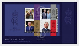 NEW ZEALAND 2023 His Majesty King Charles III A New Reign Camilla, Queen Consort MS FDC Cover (**) - Brieven En Documenten