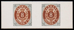 1886. Official Reprint. Bi-coloured Skilling. 8 Sk. Gray/brown Pair With Right And I... (Michel 19 I + II ND) - JF532960 - Unused Stamps