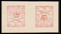 1886. Official Reprint. Large Oval Type. 3 Sk. Red Violet Tête Bêche Pair. (Michel 12 ND) - JF532964 - Ungebraucht