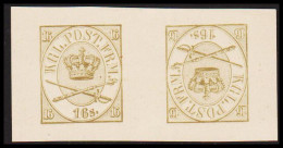 1886. Official Reprint. Large Oval Type. 16 Sk. Olive Tête Bêche Pair. (Michel 15 ND 1) - JF532966 - Nuovi