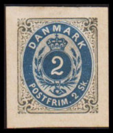 1886. Official Reprint. Bi-coloured Skilling. 2 Sk. Gray/blue Inverted Frame. Yellowish ... (Michel 16 II ND) - JF532980 - Ungebraucht