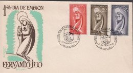 1960. FERNANDO-POO. Fine FDC With 25 + 50 CTS + 1 PTA Maria Cancelled First Day Of Issue 25 ... (Michel 178+) - JF440043 - Fernando Po