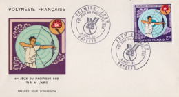 Enveloppe  FDC  1er  Jour  POLYNESIE   Tir  à  L' Arc   4émes   Jeux  Du   Pacifique  Sud    1971 - FDC