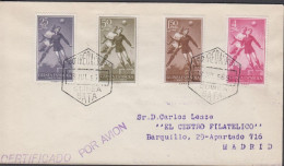 1956. GUINEA ESPANOLA. Beautiful FDC With 4 Stamps With Football Cancelled First Day Of I... (michel 315-318) - JF440062 - Guinea Española