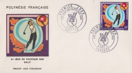 Enveloppe  FDC  1er  Jour  POLYNESIE   Golf   4émes   Jeux  Du   Pacifique  Sud    1971 - FDC