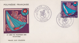 Enveloppe  FDC  1er  Jour  POLYNESIE   Yachting   4émes   Jeux  Du   Pacifique  Sud    1971 - FDC