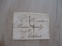 Collection Basses Pyrénées Lettre France Précurseur Griffe 64 ST Palais 02/02/1827 Cachet 2 Février Pour Toulouse - 1801-1848: Precursors XIX