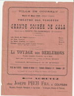 Ville De COURSAN Mardi 17 Mars 1925 Théatre Des Variétés , Grande Soirée De Gala - Programmes