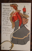 Cpa 1902 Femme Elégante Mode Illustrateur Popini "The Sporting Girl " Art Nouveau Jugendstil Baronne De Barante - Autres & Non Classés