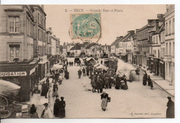 Carte Postale Ancienne Trun - Grande Rue Et Place - Trun
